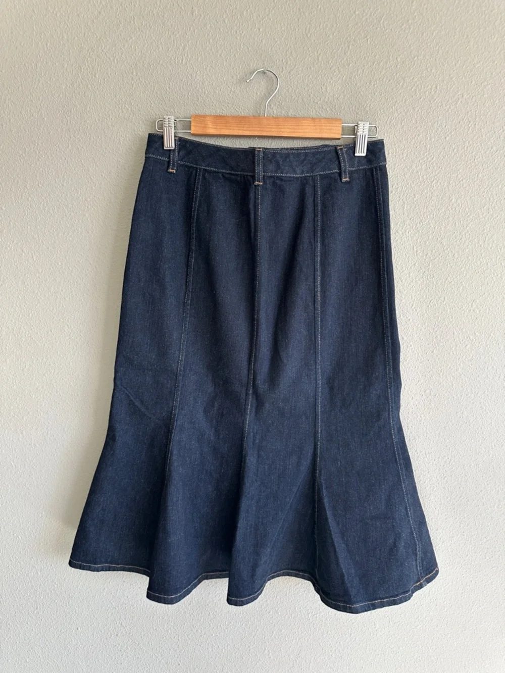 Vintage Ralph Lauren Denim Fit & Flare Midi Skirt 2